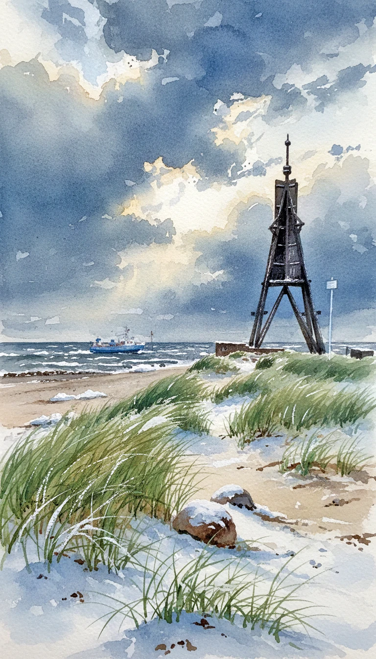 Kugelbake in Cuxhaven am Übergang von Elbe zur Nordsee