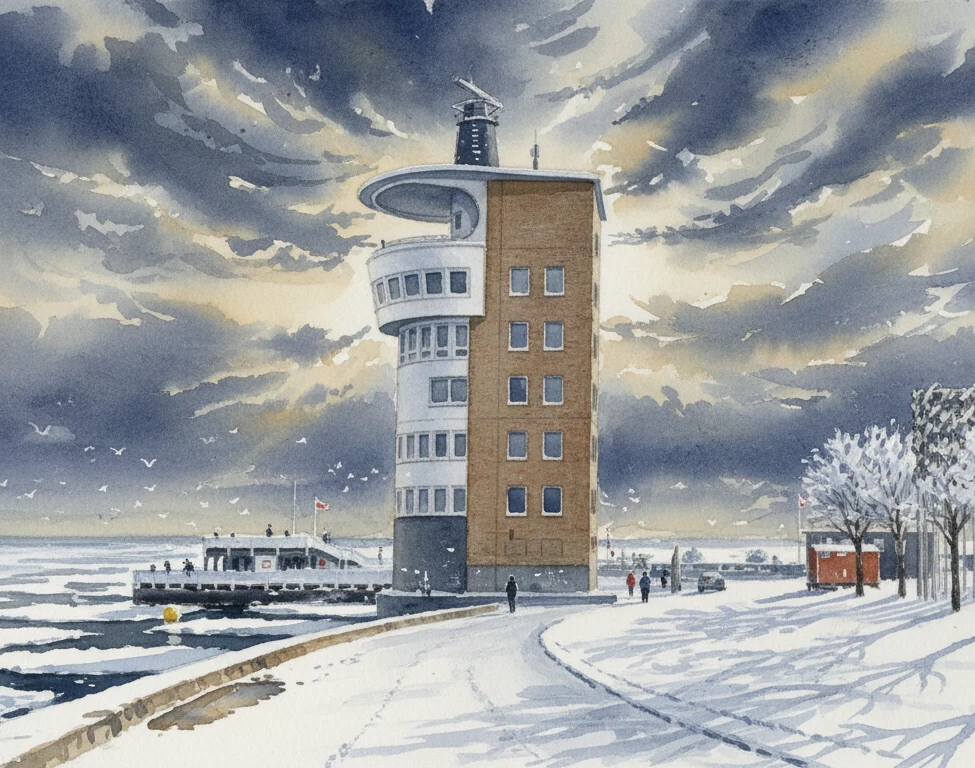 Radarturm in Cuxhaven an der Elbmündung